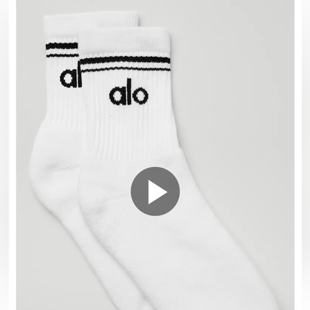 COPY - ALO Unisex half crew throw back socks